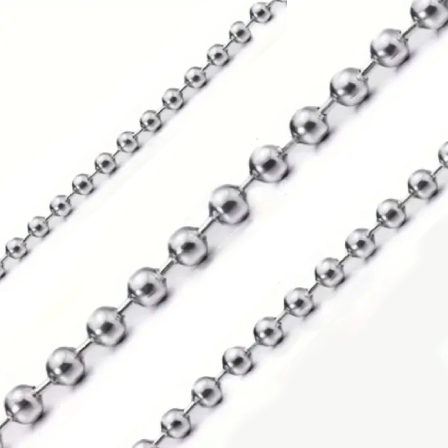 Collar de Cadena de Bolas Redondas de Acero Inoxidable